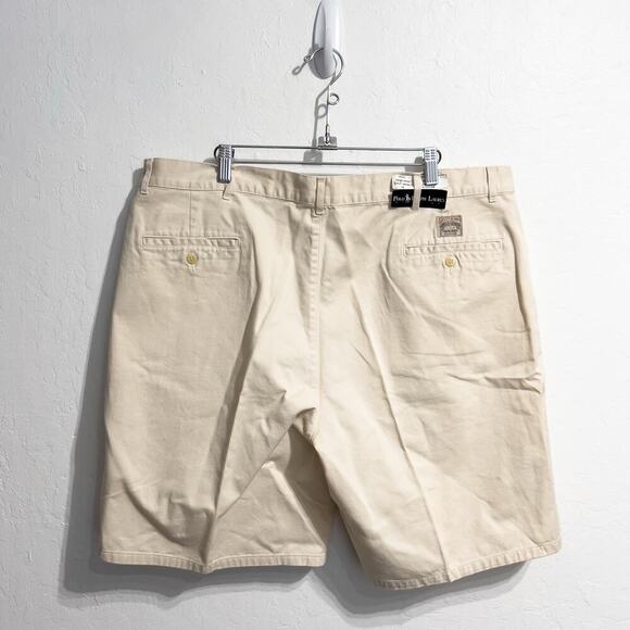 NWT Polo Ralph Lauren Shorts Men 42 Light Tan Cream Pleated Chino Tyler Vintage - Picture 5 of 7